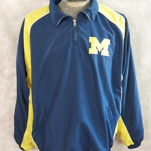 Vintage 58 Sports Men's Michigan Wolverines Blue and Yellow 1/3 Zip Sweatshirt